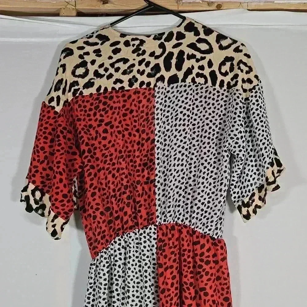 Umgee Animal Print Sheer Romper Size Medium - Picture 5 of 7